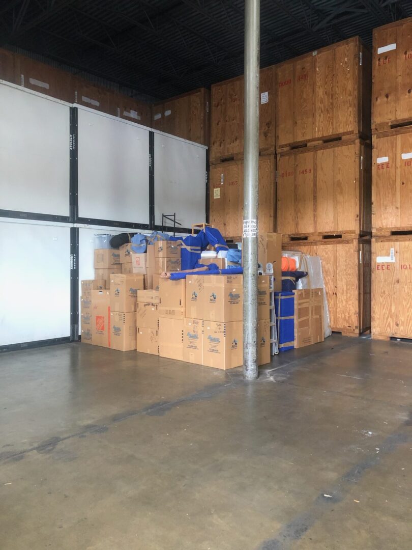 boxes and crates in a facility