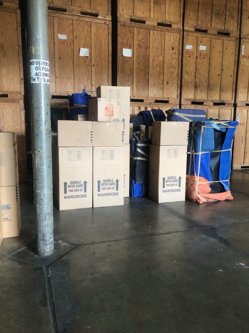 boxes in a facility